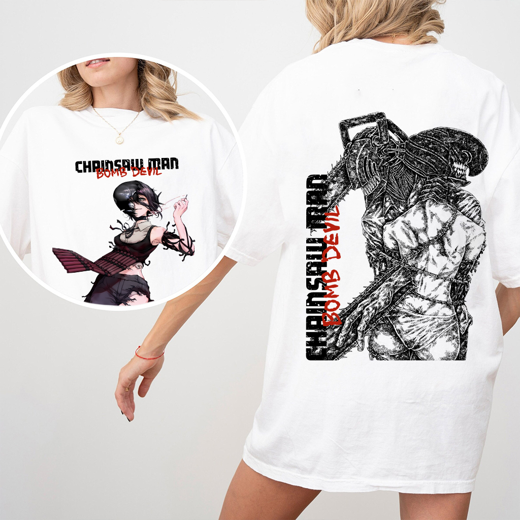 Zere x Denji Chainsaw Man Anime Double Printed Vintage T-shirt/Crewneck/Hoodie