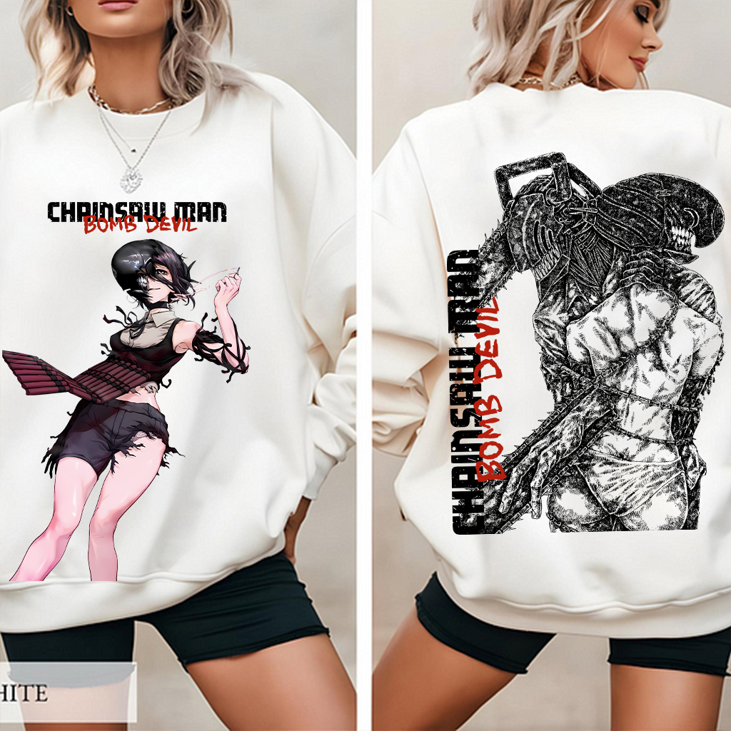 Zere x Denji Chainsaw Man Anime Double Printed Vintage T-shirt/Crewneck/Hoodie