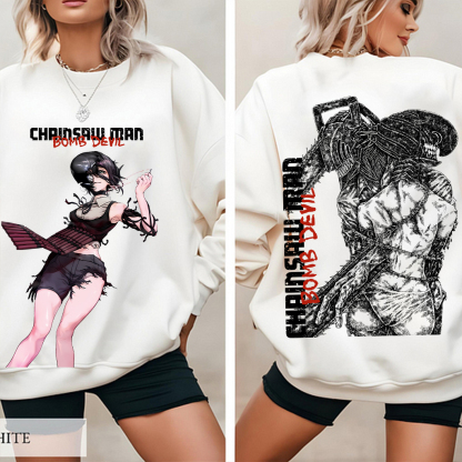 Zere x Denji Chainsaw Man Anime Double Printed Vintage T-shirt/Crewneck/Hoodie