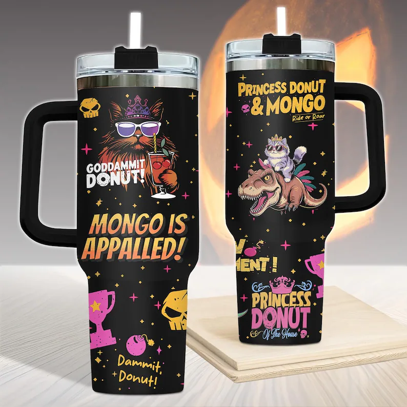 Princess Donut And Mongo 40oz Tumbler, Dungeon Crawler Carl Stainless Tumbler