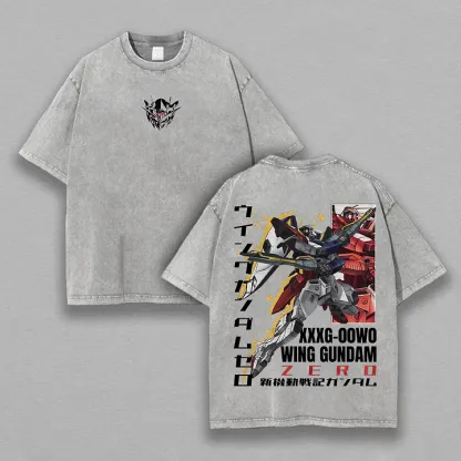 XXXG-00W0 Wing Gundam Zero Printed Unisex Washed T-Shirt