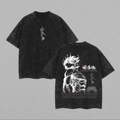 Attack on Titan Printed Unisex Washed T-Shirt