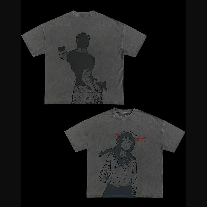 Jujutsu Kaisen Anime Printed Men's Washed T-Shirt