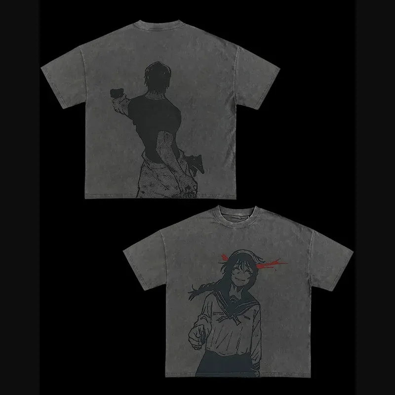 Jujutsu Kaisen Anime Printed Men's Washed T-Shirt