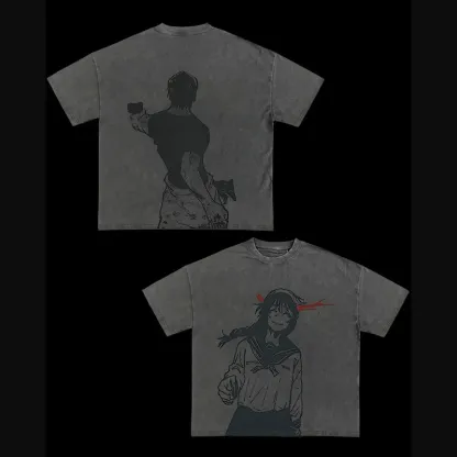 Jujutsu Kaisen Anime Printed Men's Washed T-Shirt