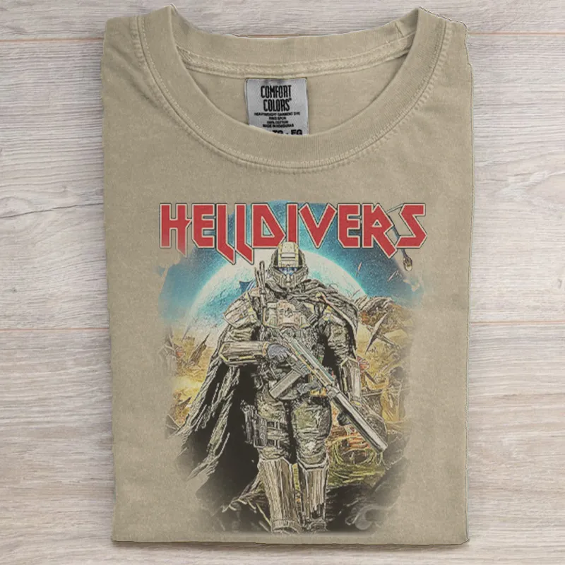 Helldivers 2 Skull Vintage Unisex Washed T-Shirt