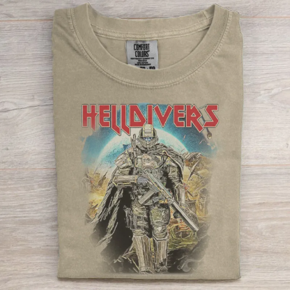 Helldivers 2 Skull Vintage Unisex Washed T-Shirt