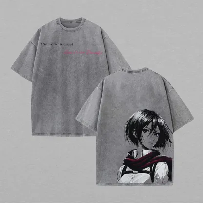 Mikasa Ackerman Printed Unisex Washed T-Shirt