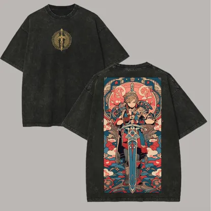The Legend Of Zelda Printed Unisex Washed T-Shirt