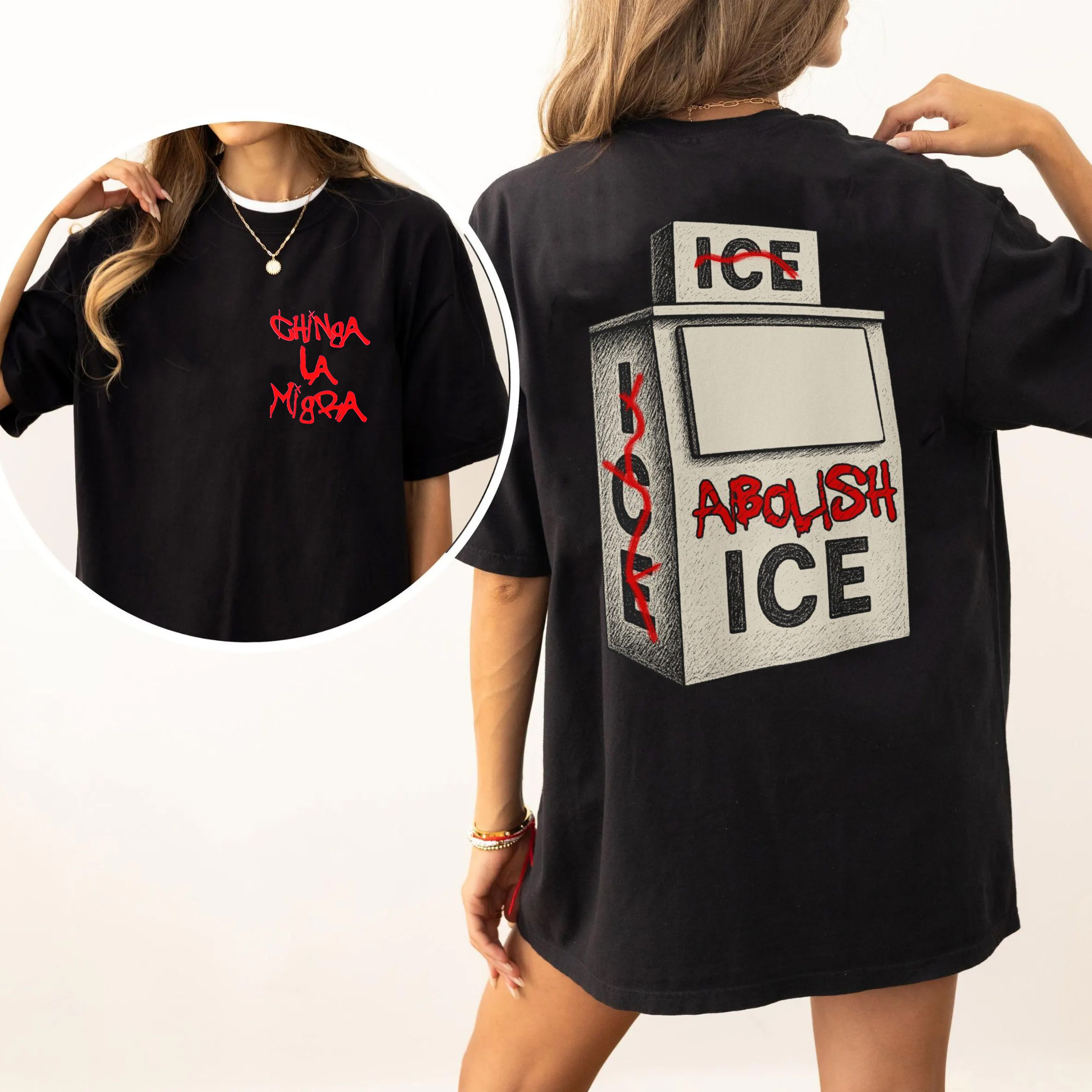 Abolish Ice Machine - Chinga La Migra Unisex T-shirt/Crewneck/Hoodie