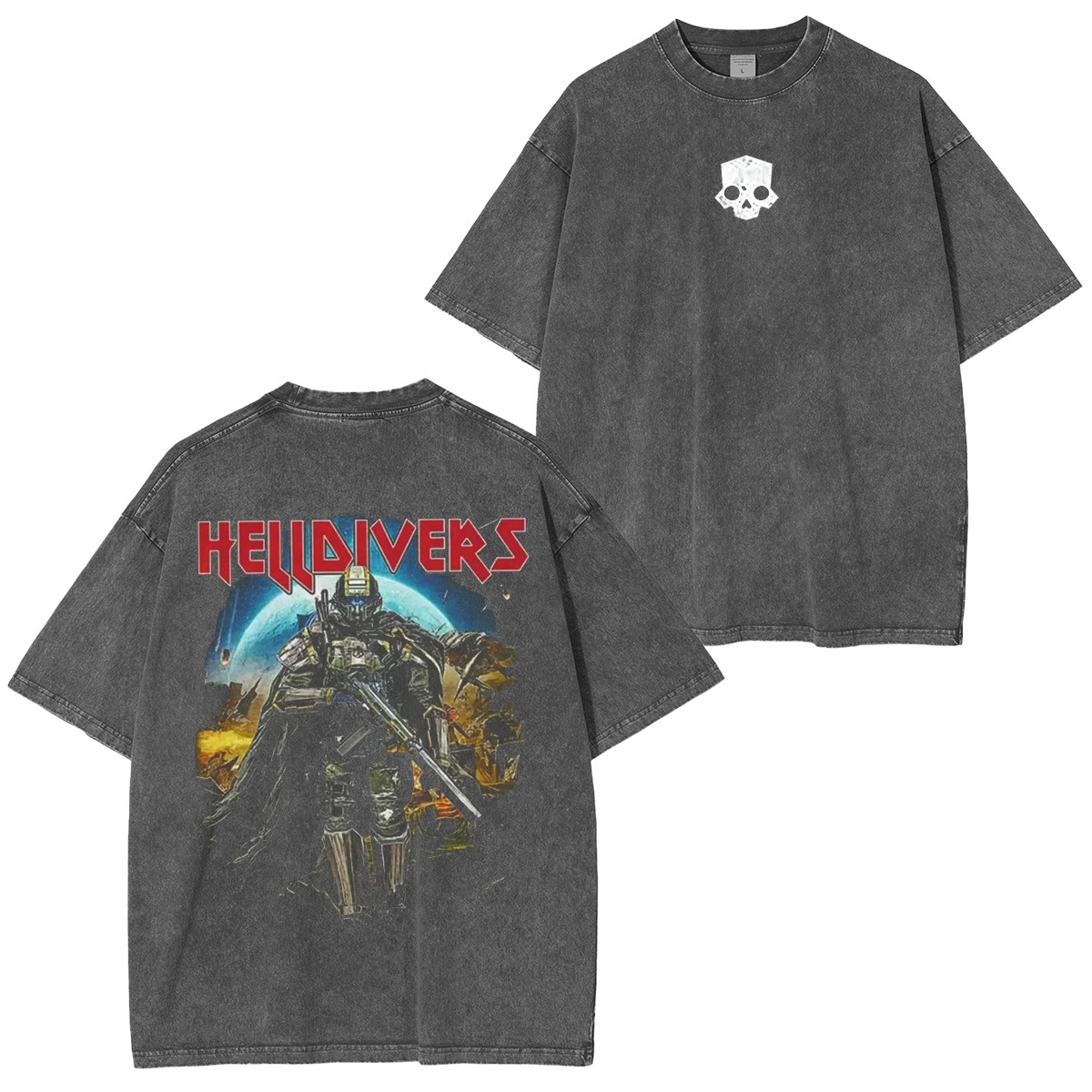 Helldivers 2 Merch Vintage Unisex Washed T-Shirt