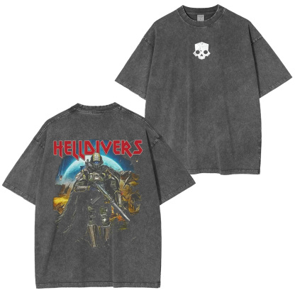 Helldivers 2 Merch Vintage Unisex Washed T-Shirt