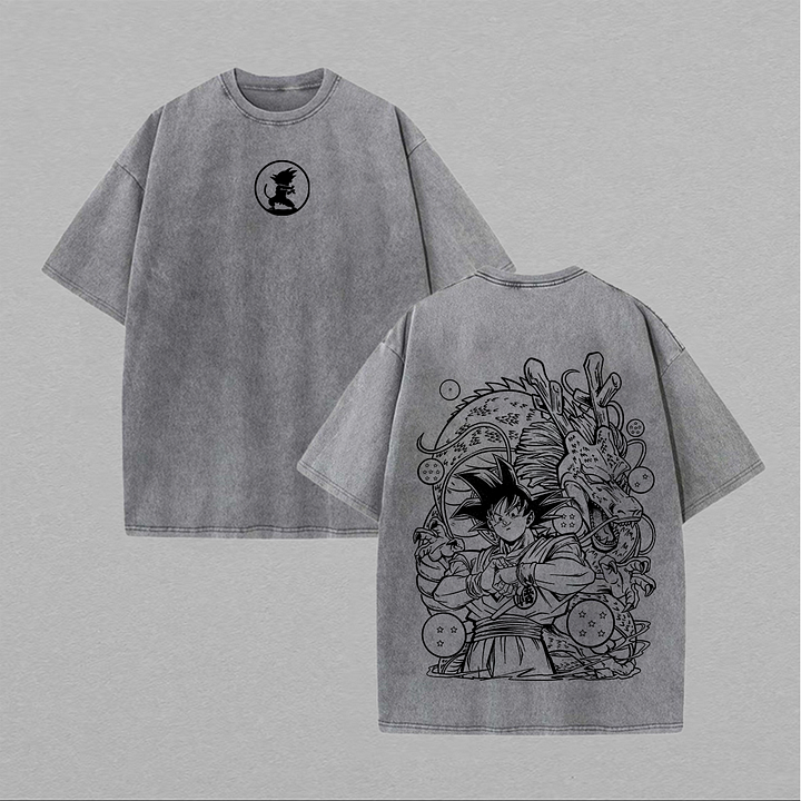 Son Goku Printed Unisex Washed T-Shirt
