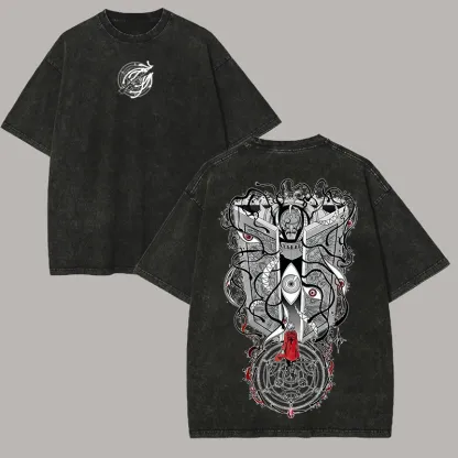 Full Metal Alchemist Printed Unisex Washed T-Shirt