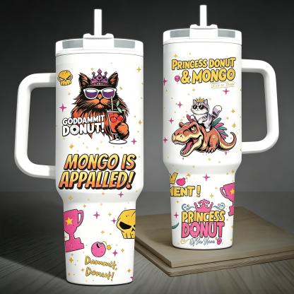 Princess Donut And Mongo 40oz Tumbler, Dungeon Crawler Carl Stainless Tumbler