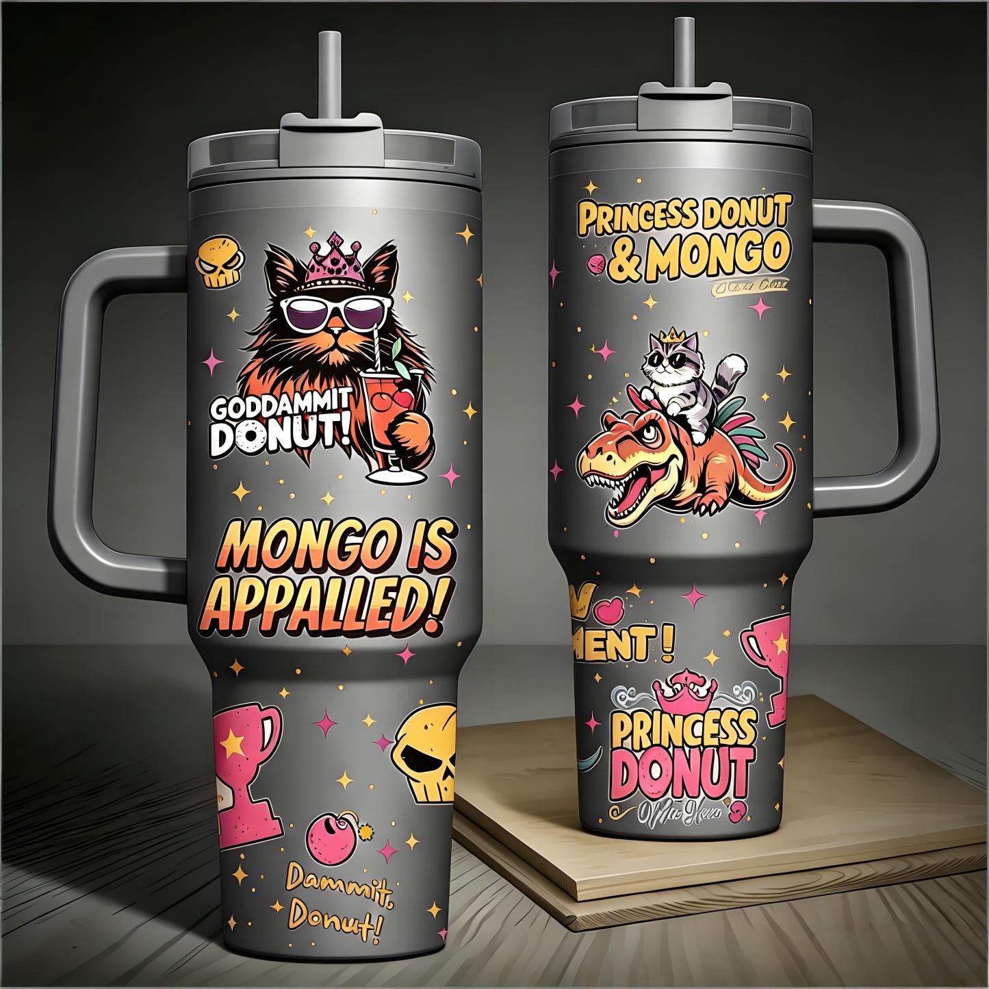 Princess Donut And Mongo 40oz Tumbler, Dungeon Crawler Carl Stainless Tumbler