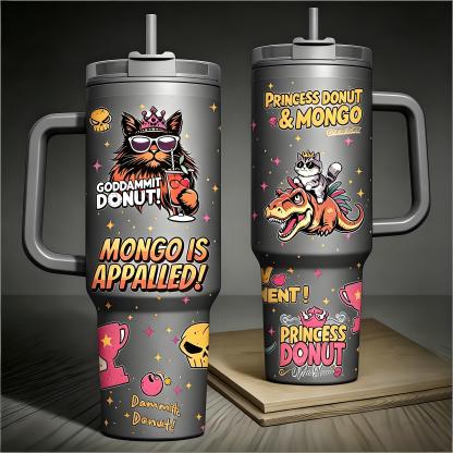 Princess Donut And Mongo 40oz Tumbler, Dungeon Crawler Carl Stainless Tumbler