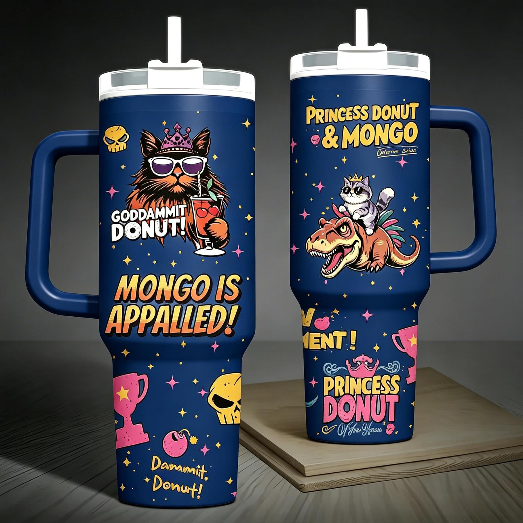 Princess Donut And Mongo 40oz Tumbler, Dungeon Crawler Carl Stainless Tumbler