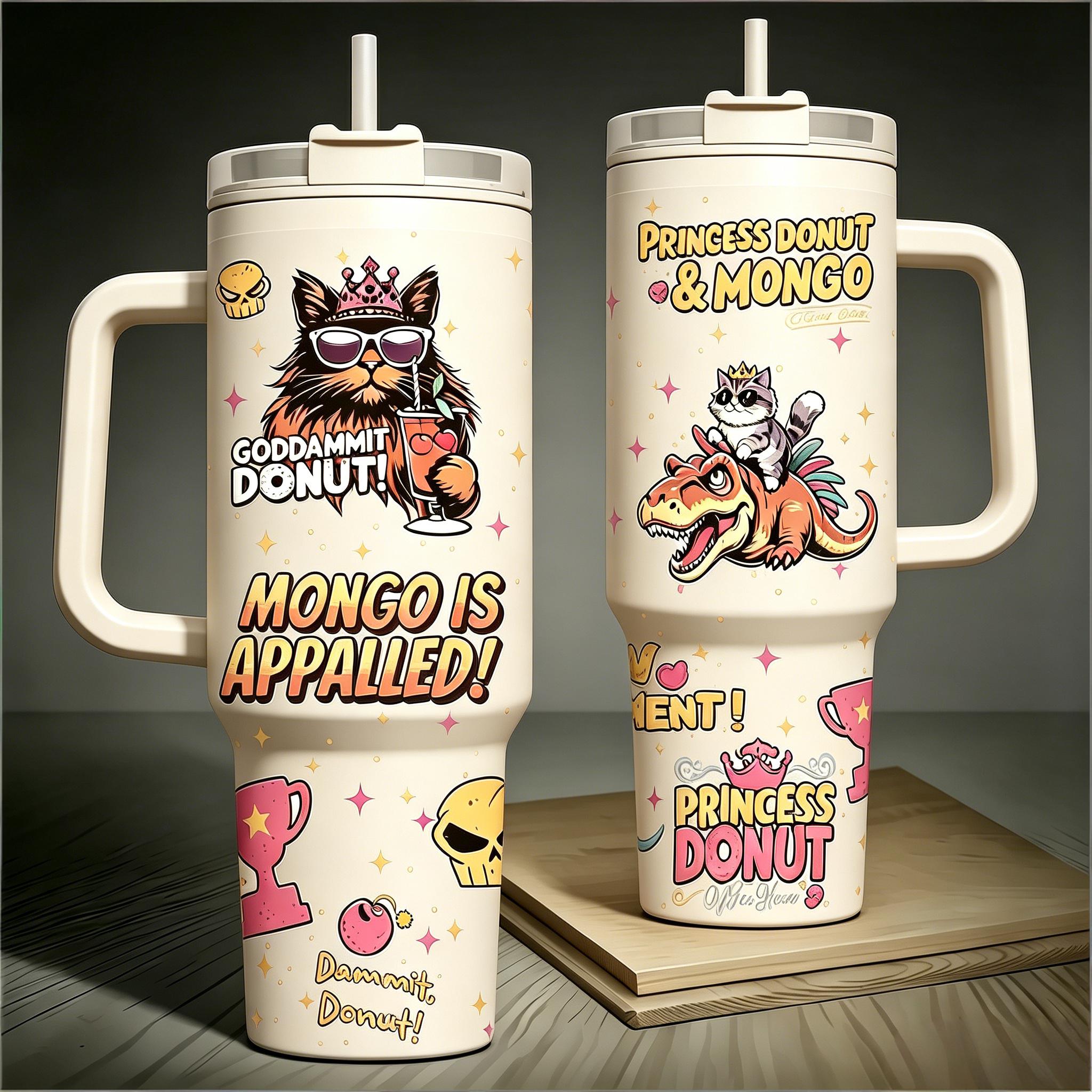 Princess Donut And Mongo 40oz Tumbler, Dungeon Crawler Carl Stainless Tumbler
