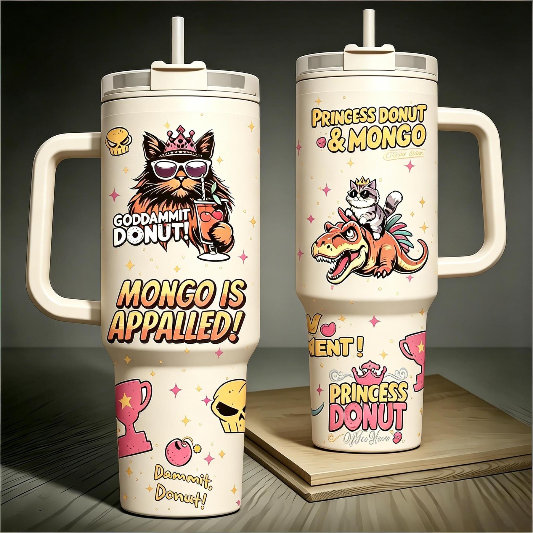 Princess Donut And Mongo 40oz Tumbler, Dungeon Crawler Carl Stainless Tumbler