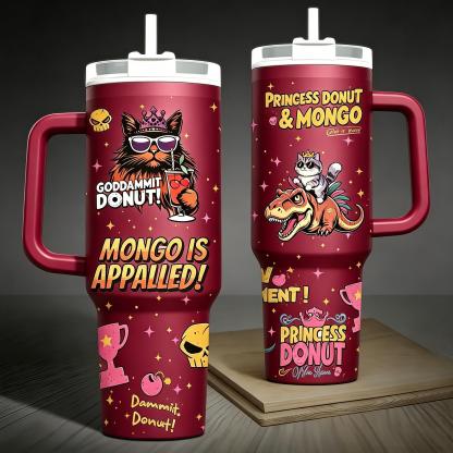 Princess Donut And Mongo 40oz Tumbler, Dungeon Crawler Carl Stainless Tumbler