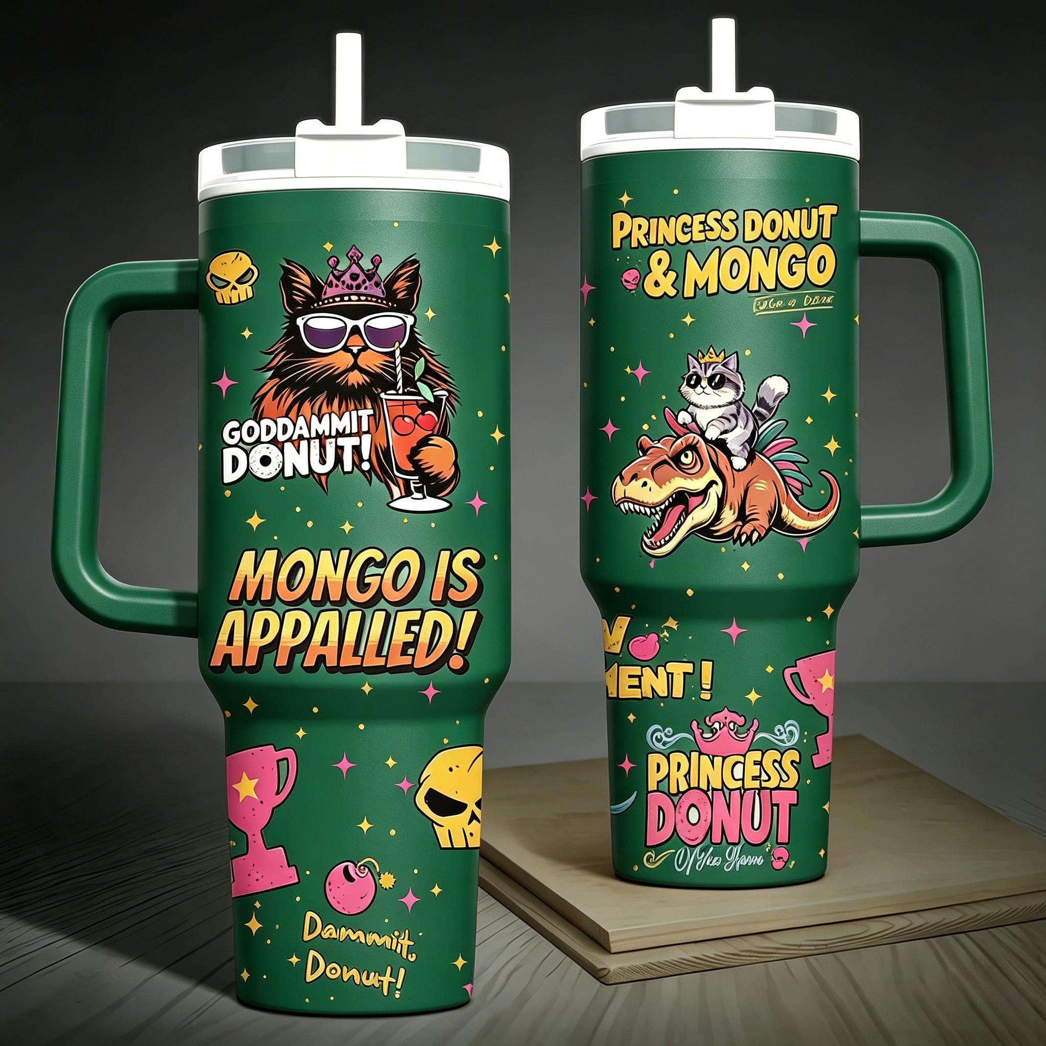 Princess Donut And Mongo 40oz Tumbler, Dungeon Crawler Carl Stainless Tumbler