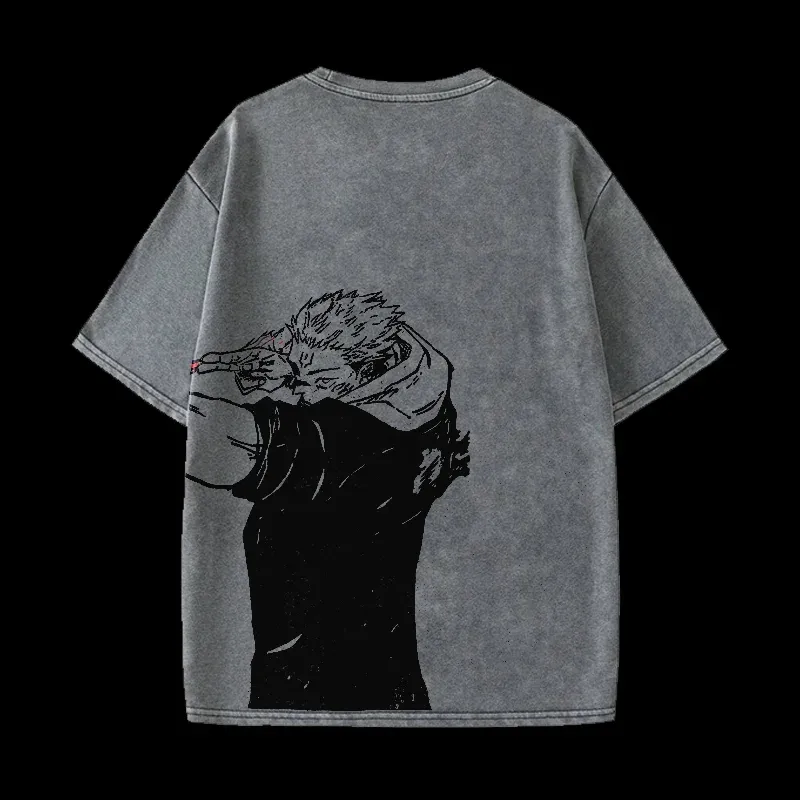 Jujutsu Kaisen Printed Men's Washed T-Shirt