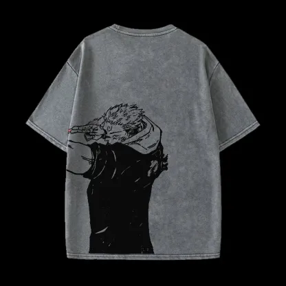 Jujutsu Kaisen Printed Men's Washed T-Shirt