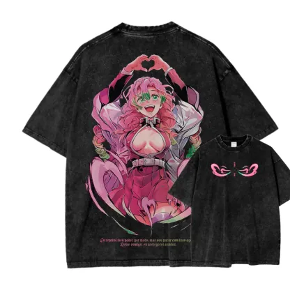 Demon Slayer Mitsuri Kanroji Unisex Fit Washed T-Shirt 2504004048