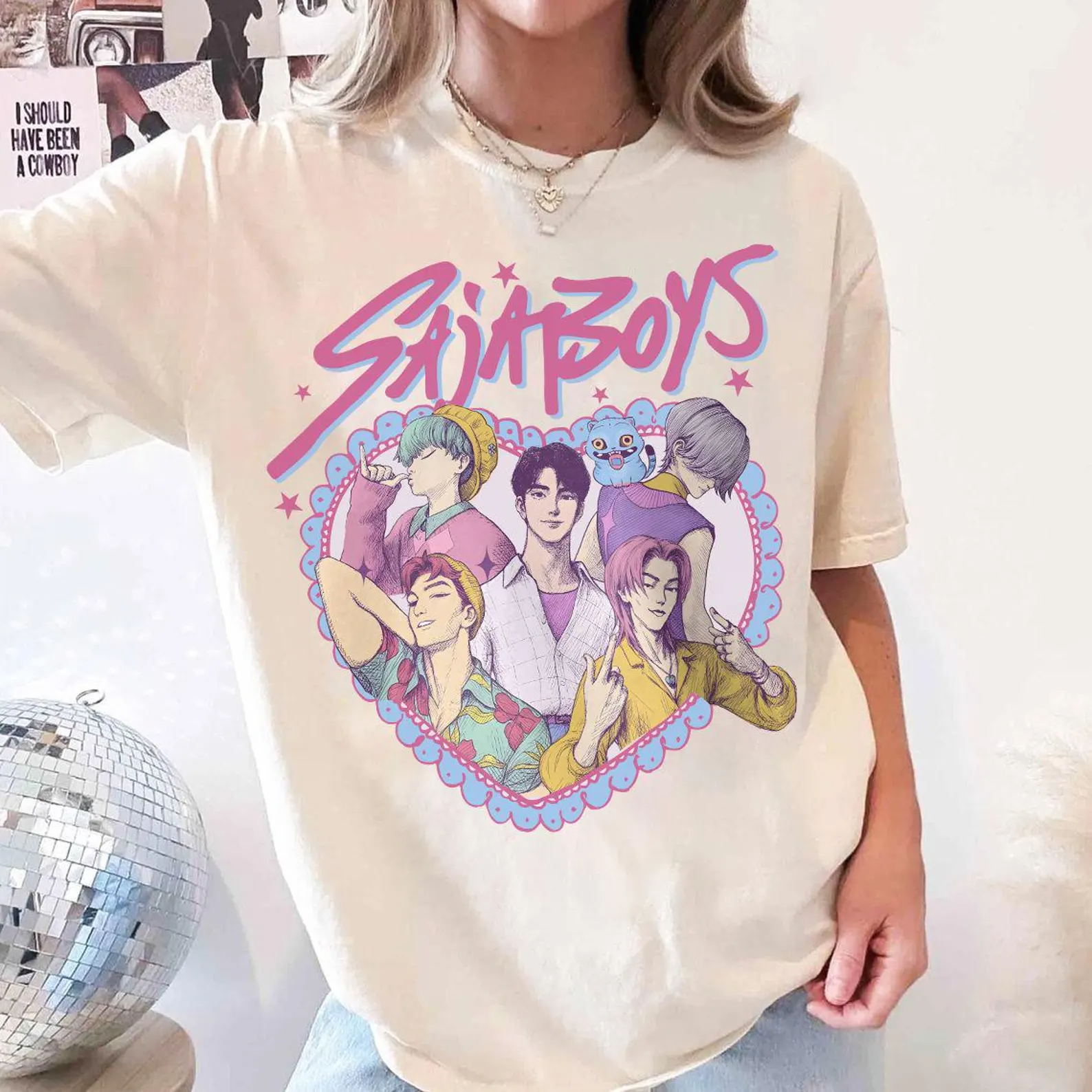Retro SajaBoys Kpop Demon Hunters T-Shirt
