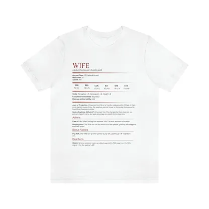 D&D Wife Stat Block Shirt | Dungeons and Dragons Short-Sleeve Unisex T-Shirt