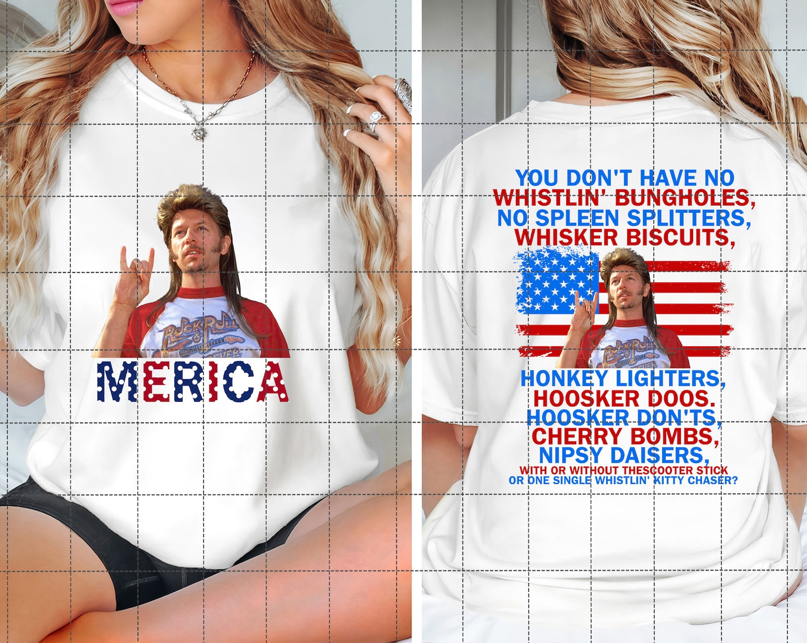 T-shirts with two American flags