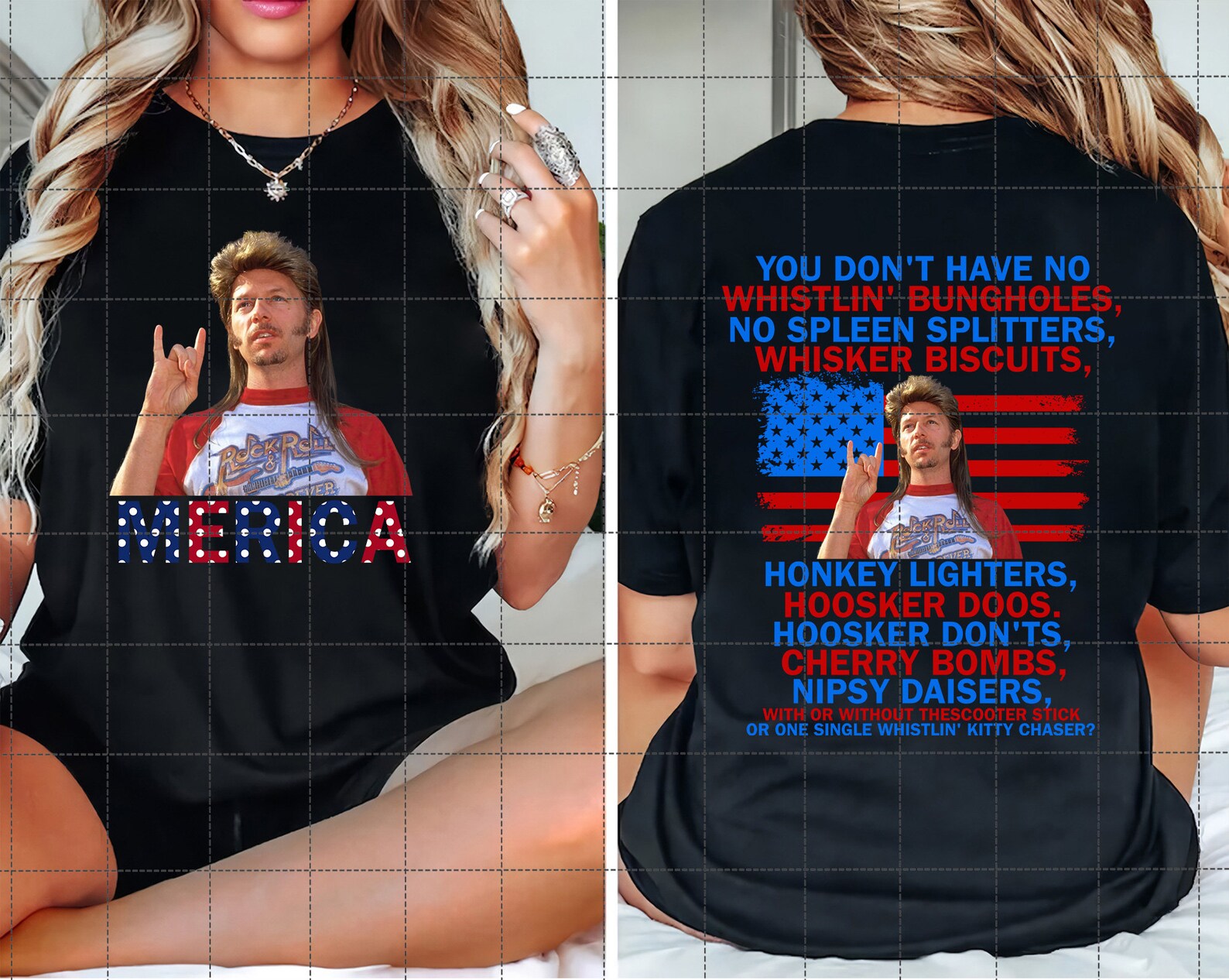 T-shirts with two American flags