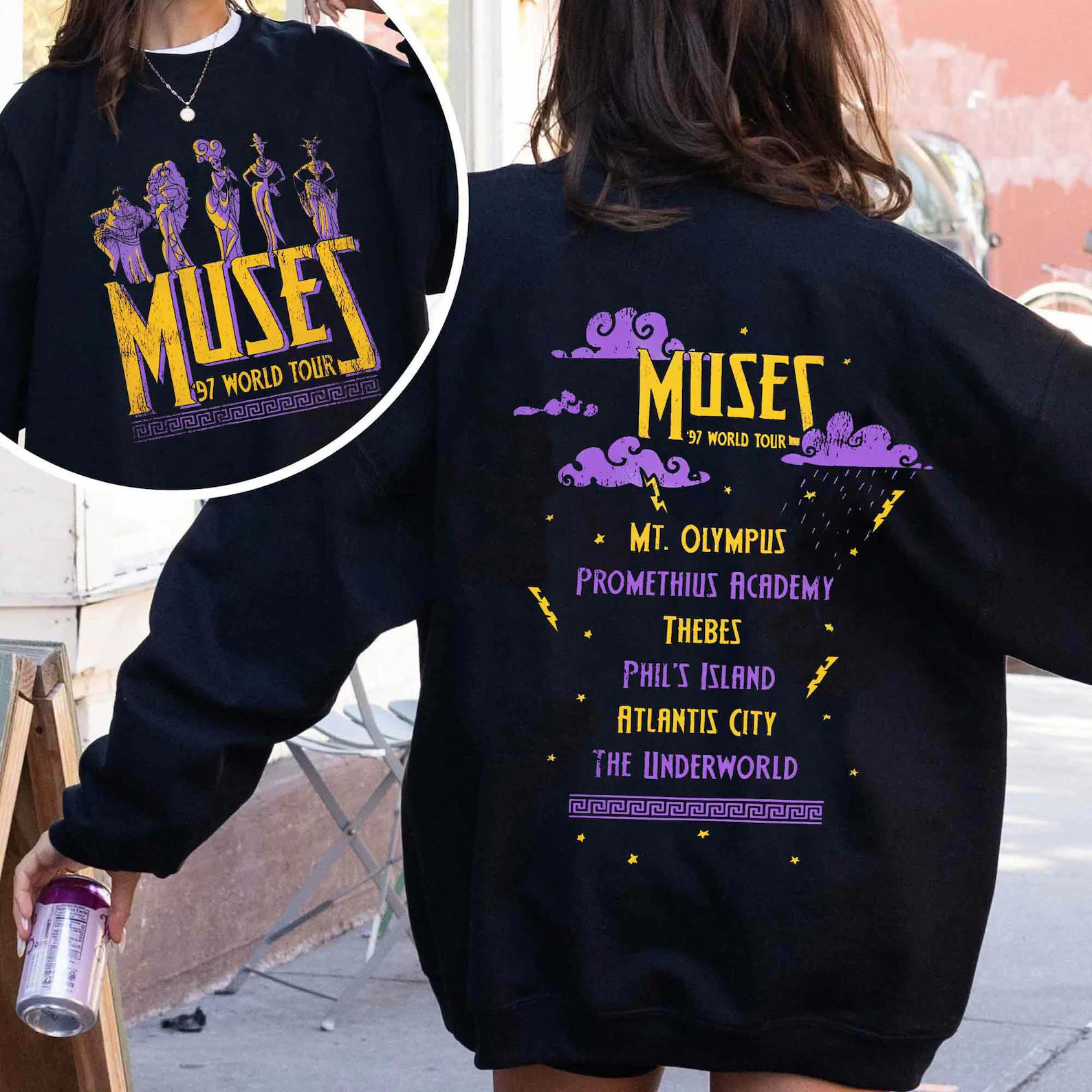 Double Sided Hercules Muses 97 World Tour Comfort Colors Shirt