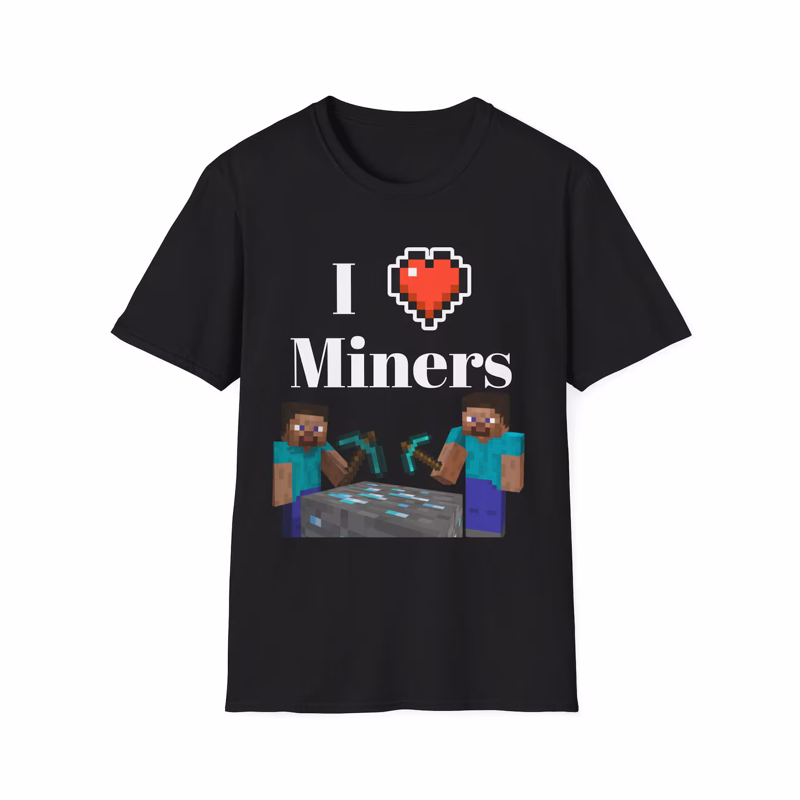Minecraft Style Funny Meme Unisex Softstyle T-Shirt