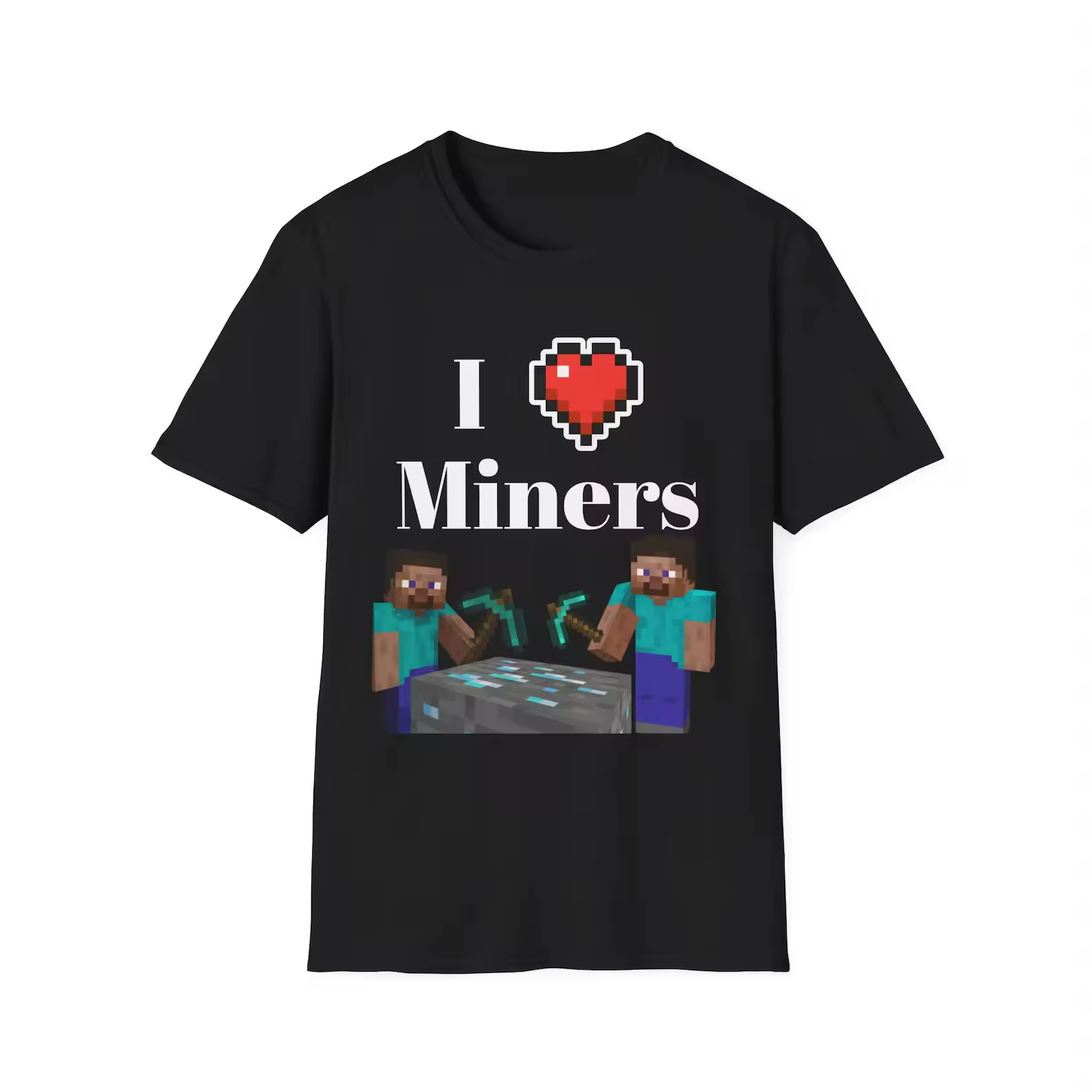 Minecraft Style Funny Meme Unisex Softstyle T-Shirt