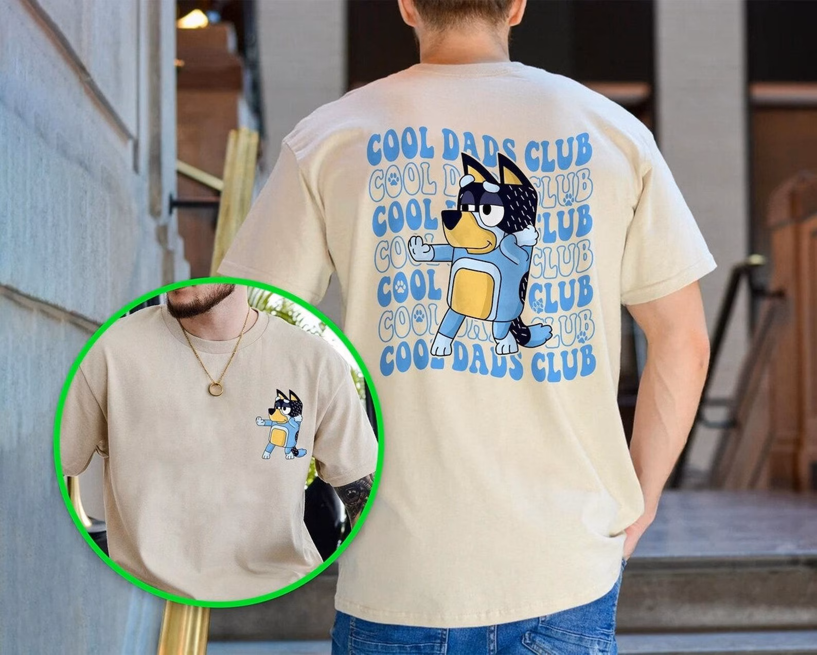 Bluey T-shirts from Cool Dad Club, Father's Day gift T-shirts