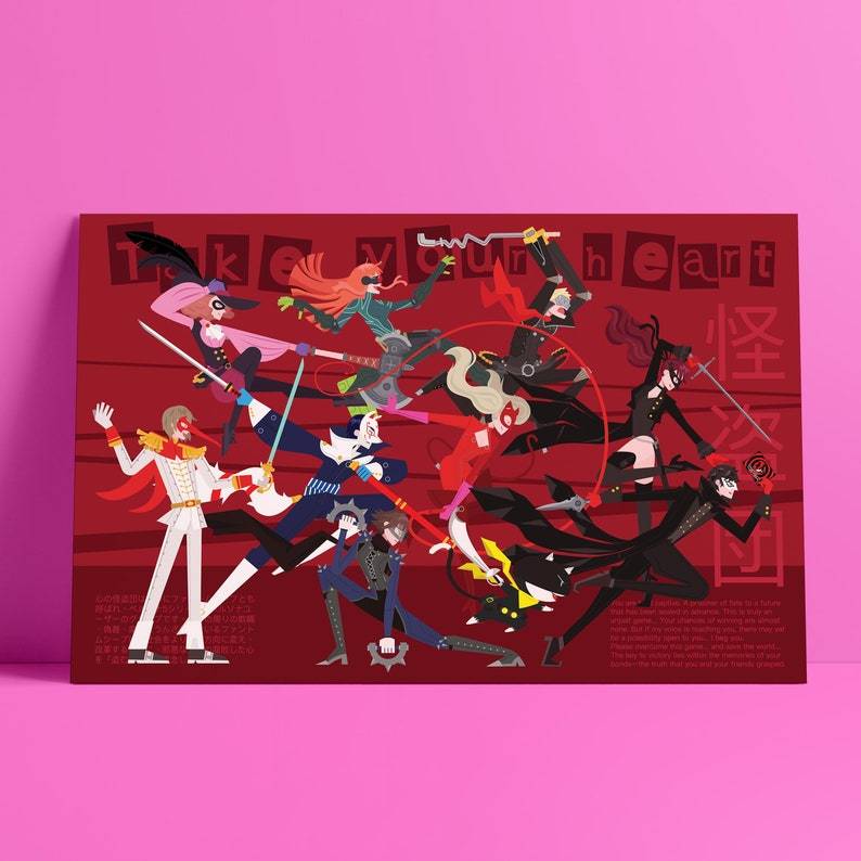 Persona 4 Investigation Team Art Digital Print Poster