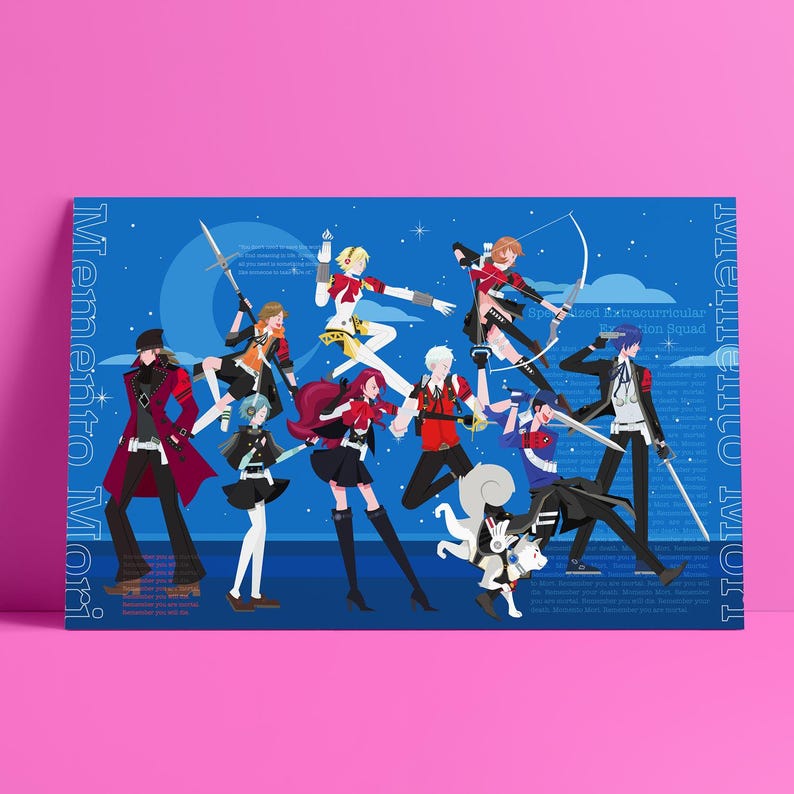 Persona 4 Investigation Team Art Digital Print Poster