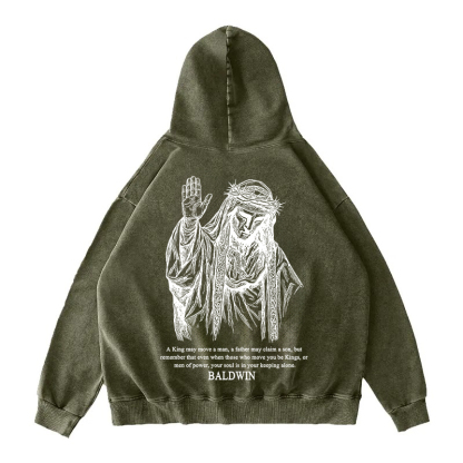 Baldwin IV never gave in to illness King of Jerusalem Unisex Washed Zip Up Hoodie