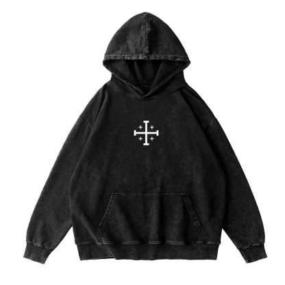 Baldwin IV never gave in to illness King of Jerusalem Unisex Washed Zip Up Hoodie