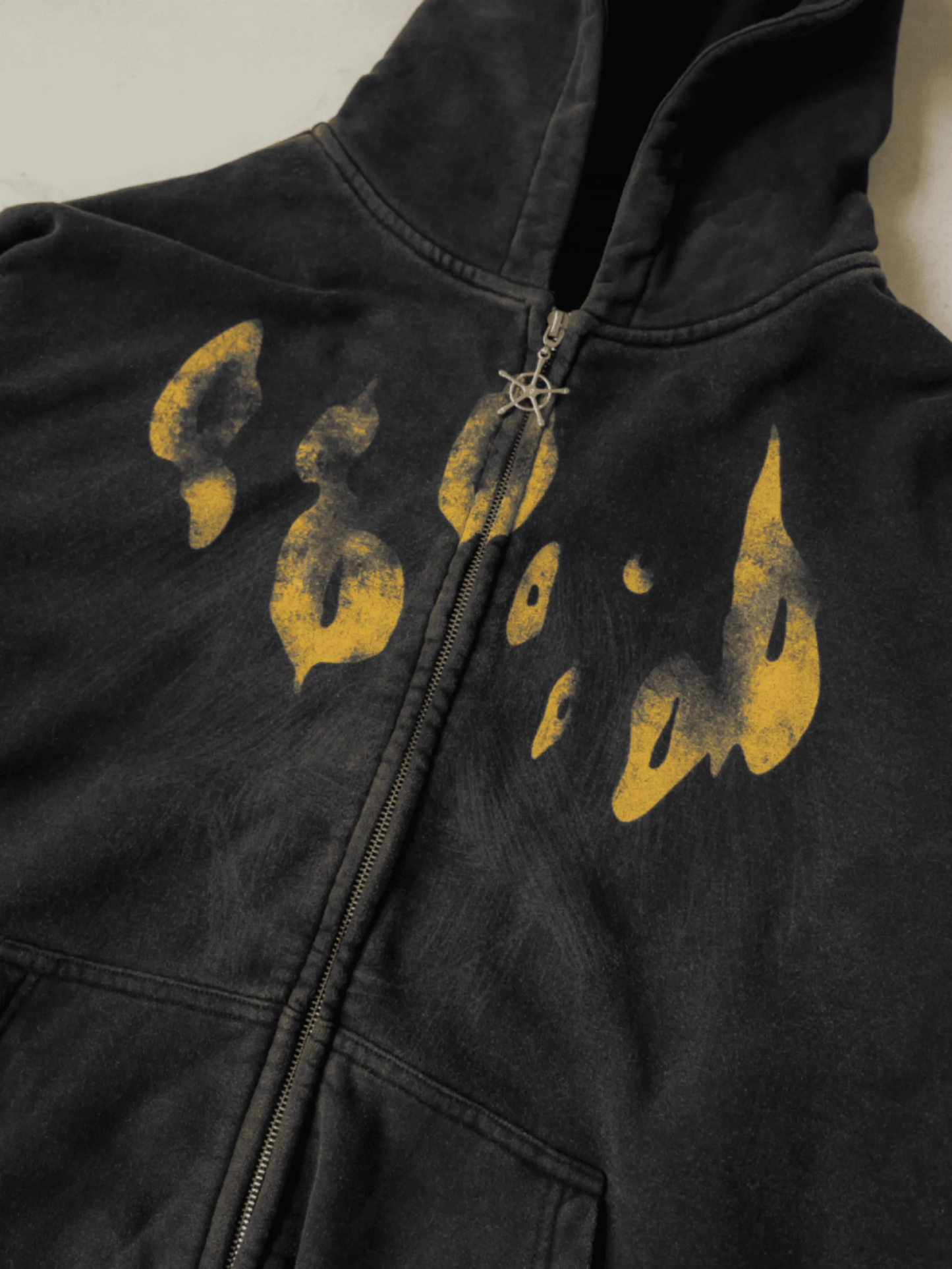 CROWN MARK Unisex Washed Zip Up Hoodie