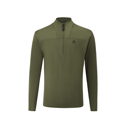 Autumn outdoor hiking half-zip quick-drying antibacterial long-sleeve base layer shirt