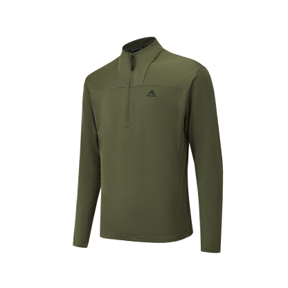 Autumn outdoor hiking half-zip quick-drying antibacterial long-sleeve base layer shirt