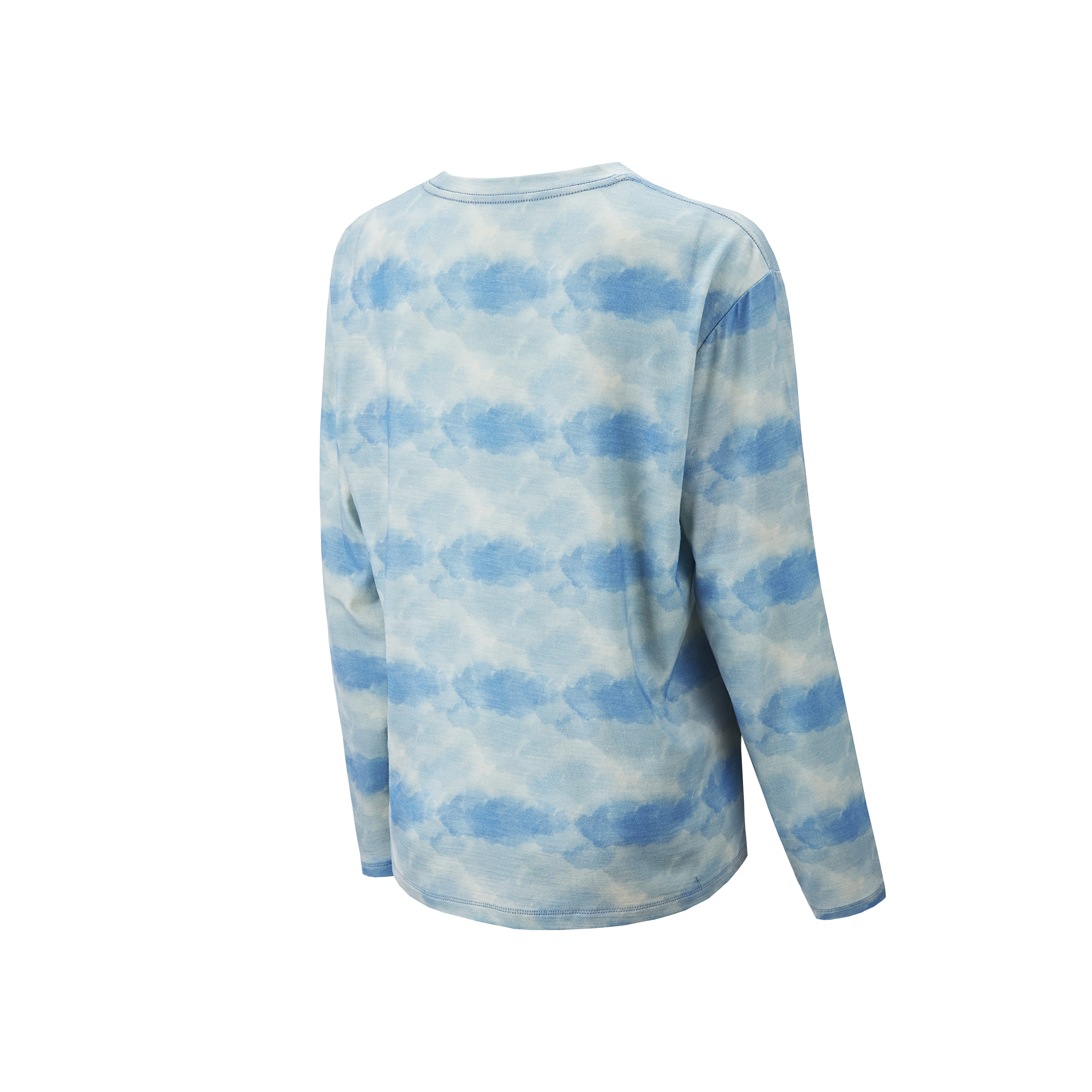 Tencel Merino Wool tie-dye long-sleeve T-shirt, comfortable for hiking and running, quick-drying, antibacterial breathable and super sun-proof.