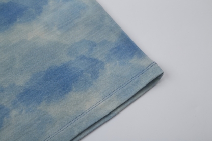 Tencel Merino Wool tie-dye long-sleeve T-shirt, comfortable for hiking and running, quick-drying, antibacterial breathable and super sun-proof.