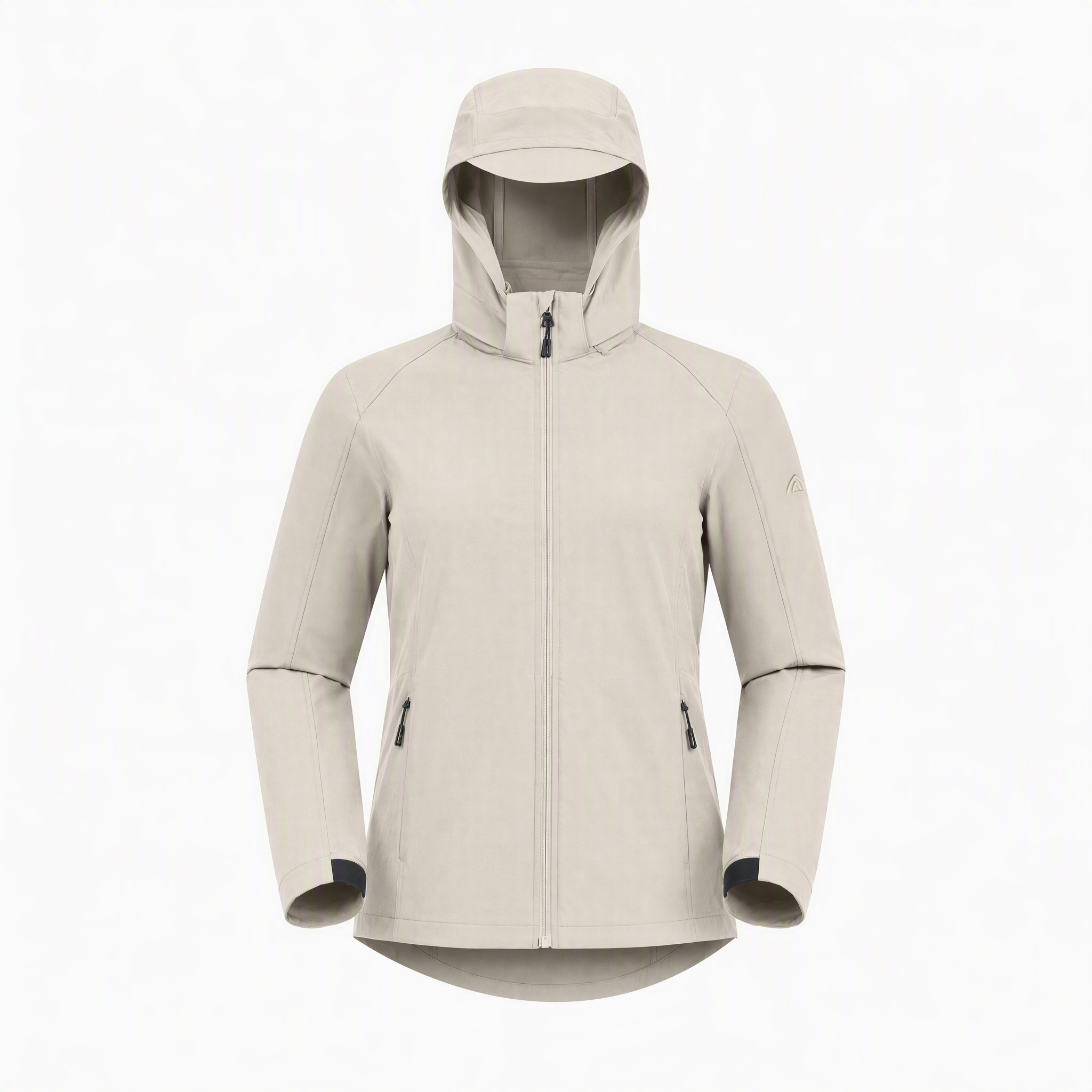 Women's lightweight softshell jacket with detachable hood
