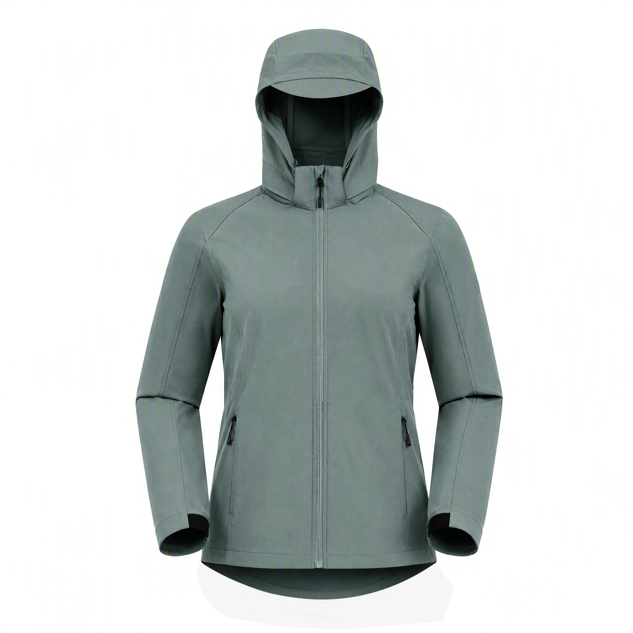 Women's lightweight softshell jacket with detachable hood