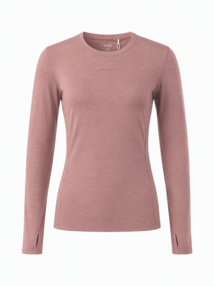 Women's Merino Wool Blend Crew Neck Long Sleeve Top