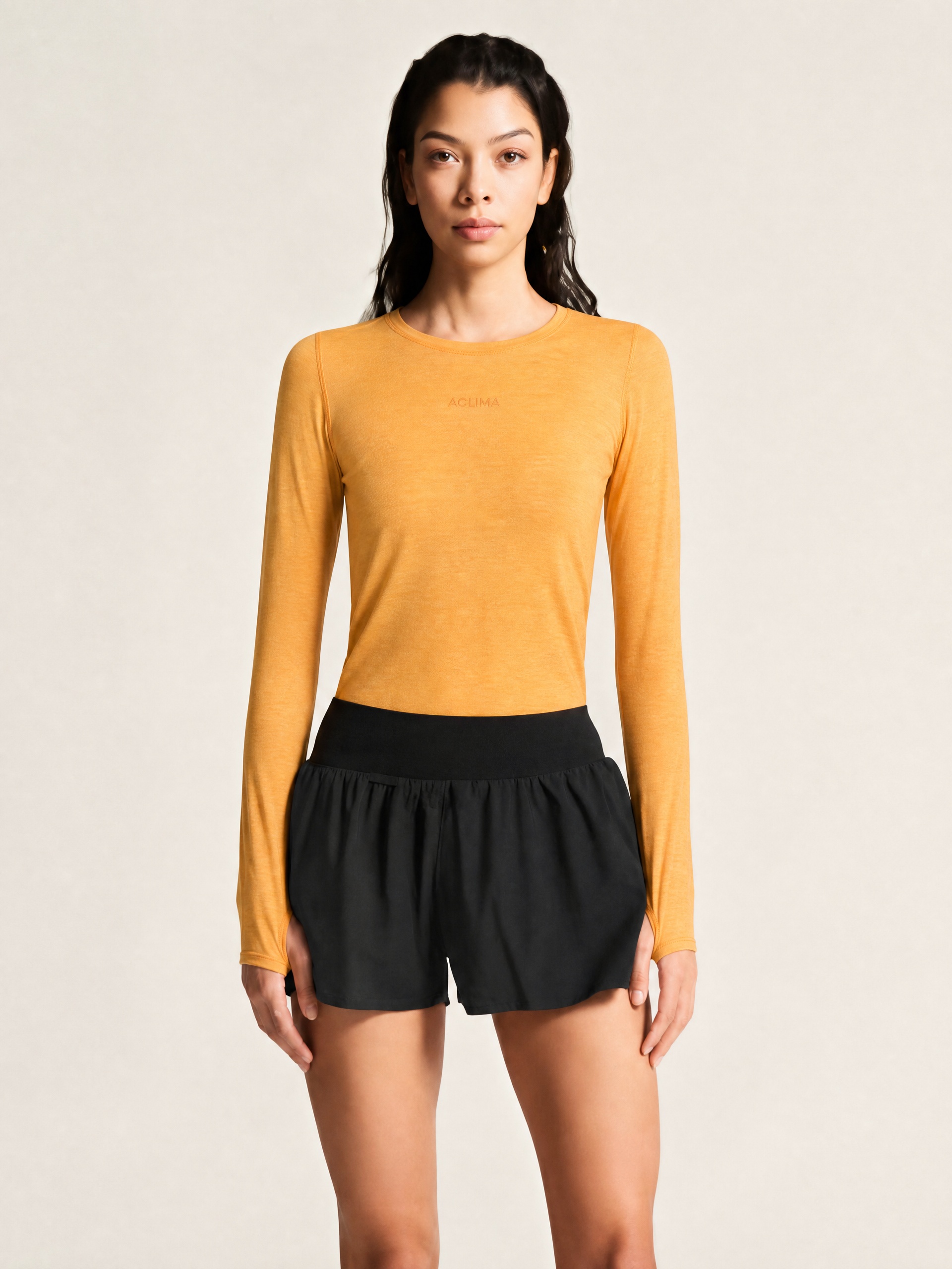 Women's Merino Wool Blend Crew Neck Long Sleeve Top